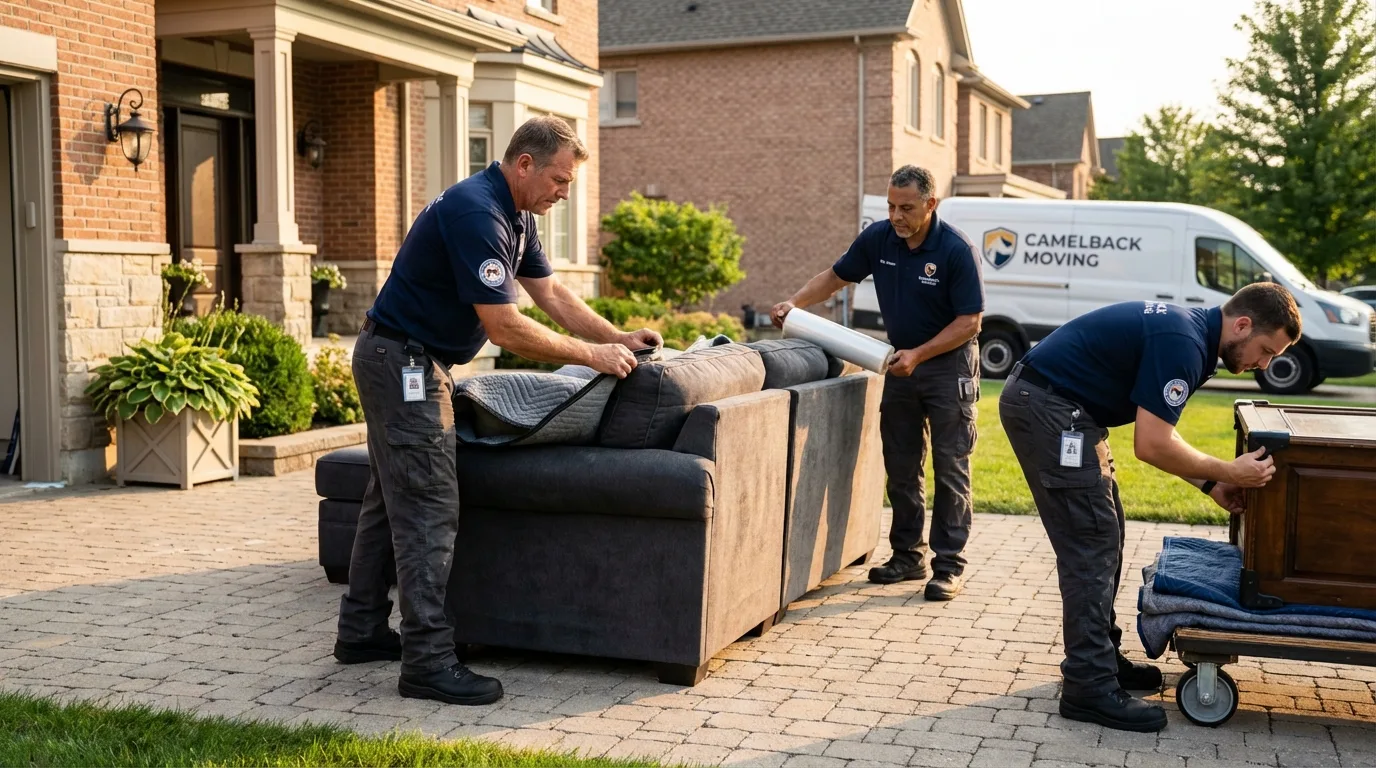 Large estate moving crew wrapping furniture in Purdy, MO